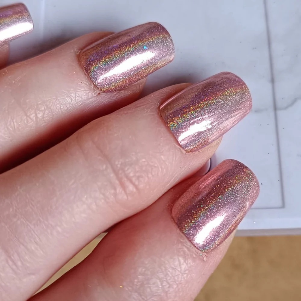 SISTACO “Rose Gold” holographic nail powder